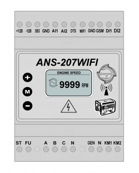 автоматический запуск генератора в корпусе на din рейку ANS-207D-WIFI 